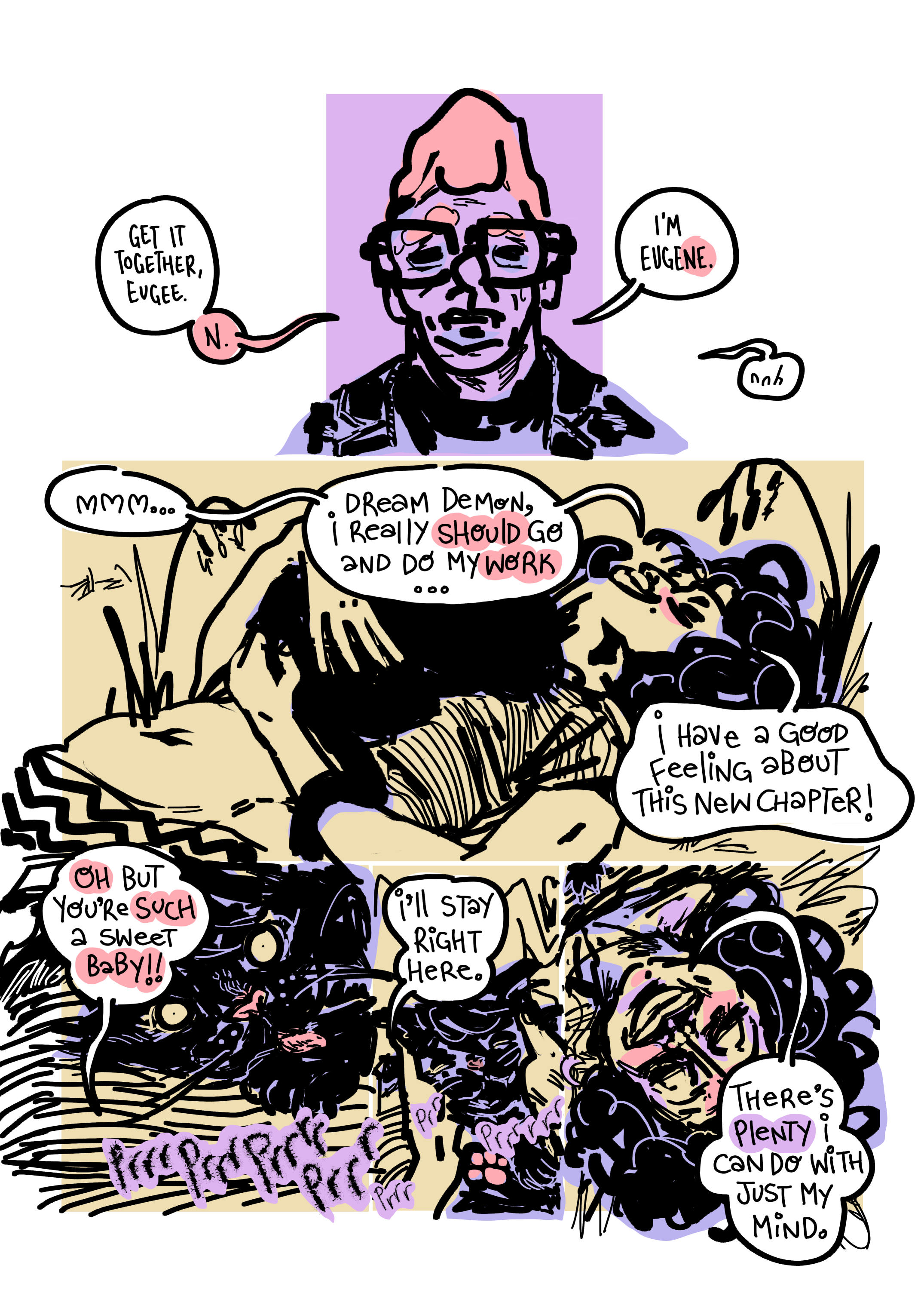 Page 105: Eugene is stressed; Ani is not