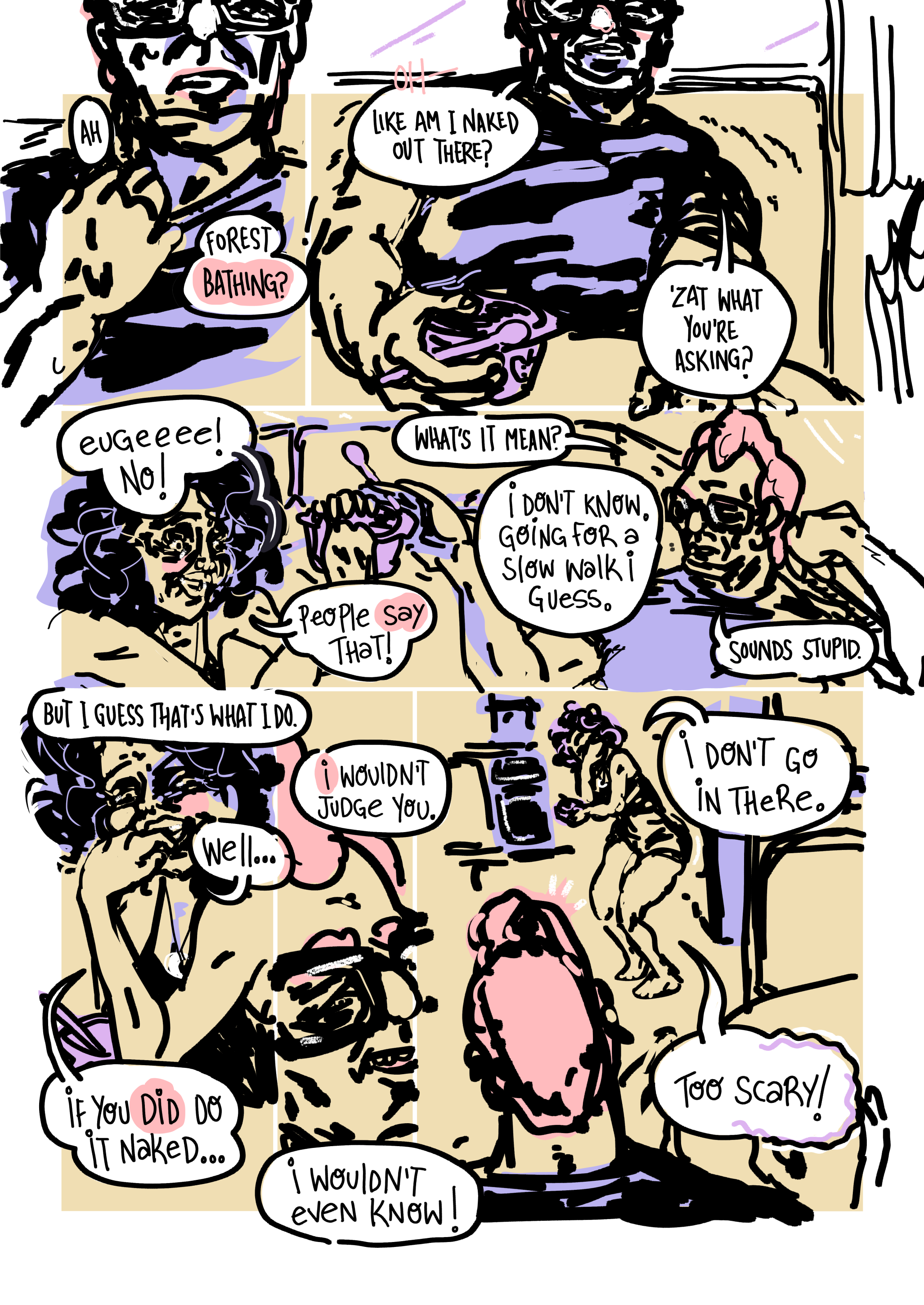 Page 15: Ani doesnt go into the woods, where eugene is not naked (probably)