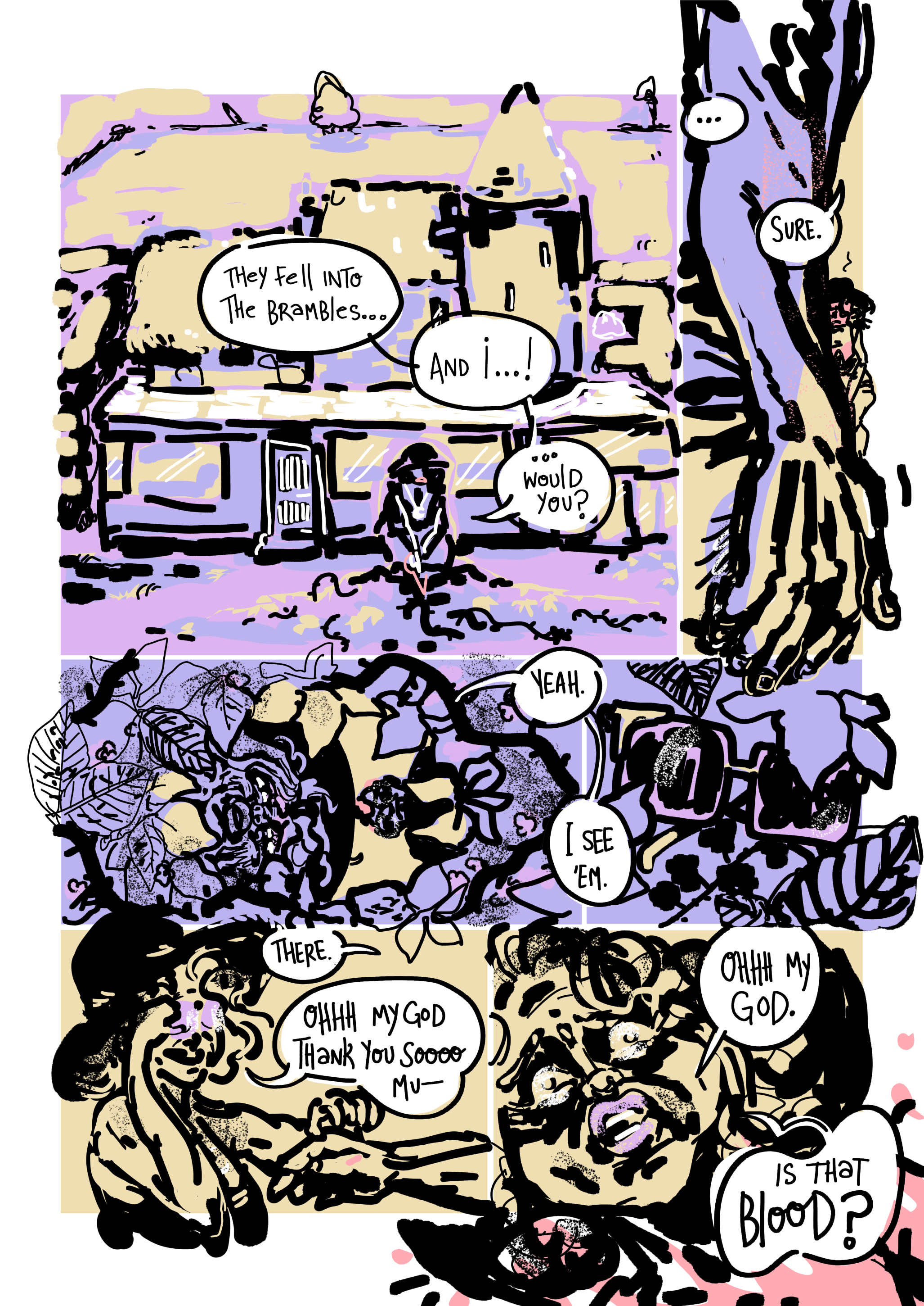 Eugene gives Ani back her glasses. Did he cut himself?